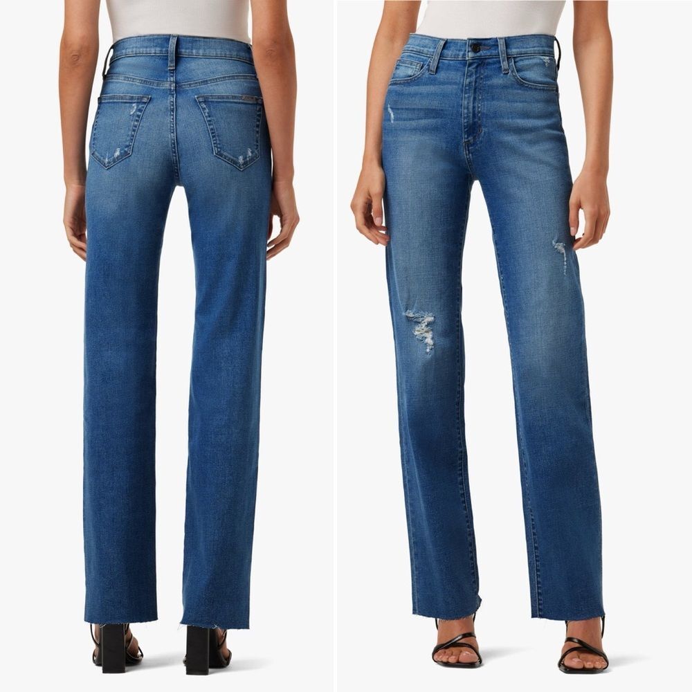 Joe’s Jeans High Rise Wide Leg Distressed Jean in Belenos Medium Wash Size 26